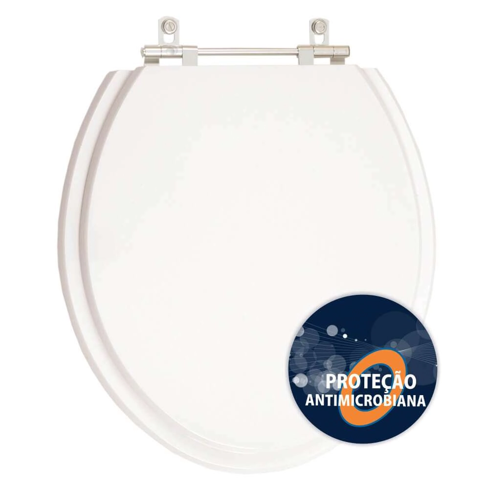 Assento Sanitario Antibacteriano Oval Branco Para Deca