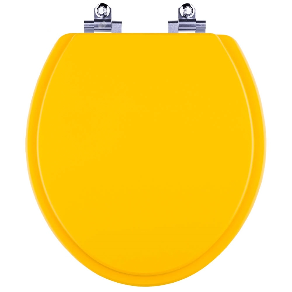 Assento Sanitário Soft Close Convencional Oval Amarelo Fosco