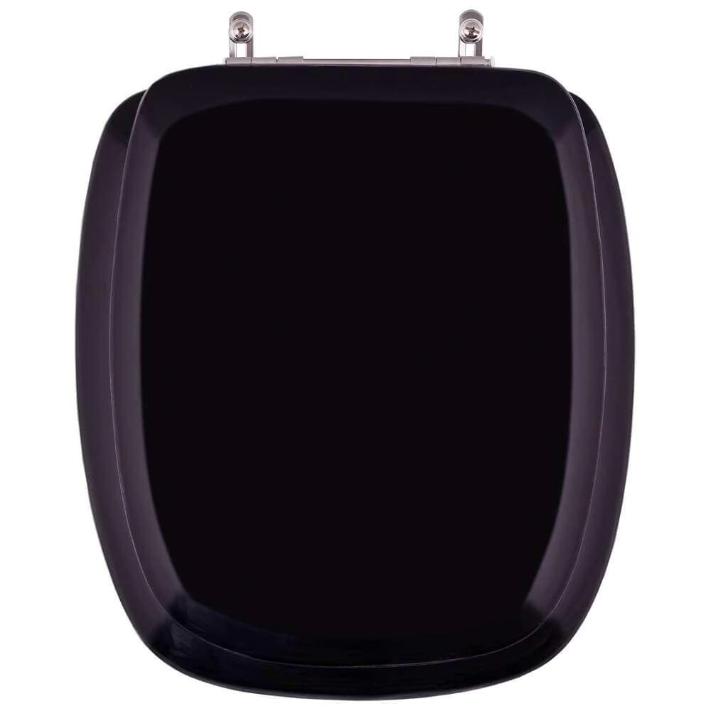 Assento Sanitário Almofadado Laguna Preto Para Louça Hervy
