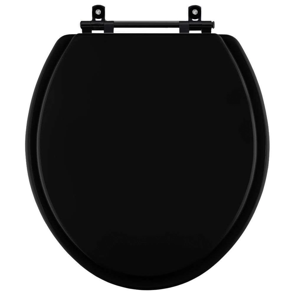 Assento Sanitario Convencional Oval Universal Branco Com Ferragem Preta