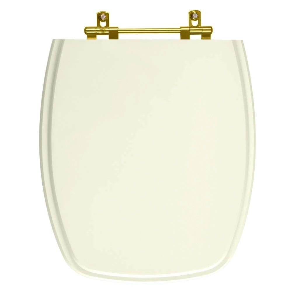 Assento Sanitário Stylus Pergamon Para Louça Celite Com Ferragem Dourada