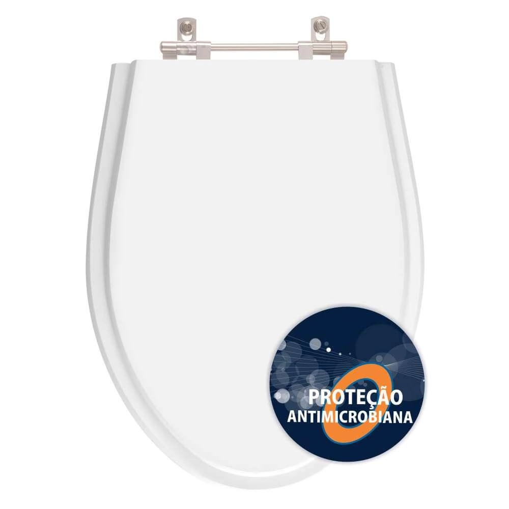 Assento Sanitário Poliester Antimicrobiano Absolute Branco Para American Standard