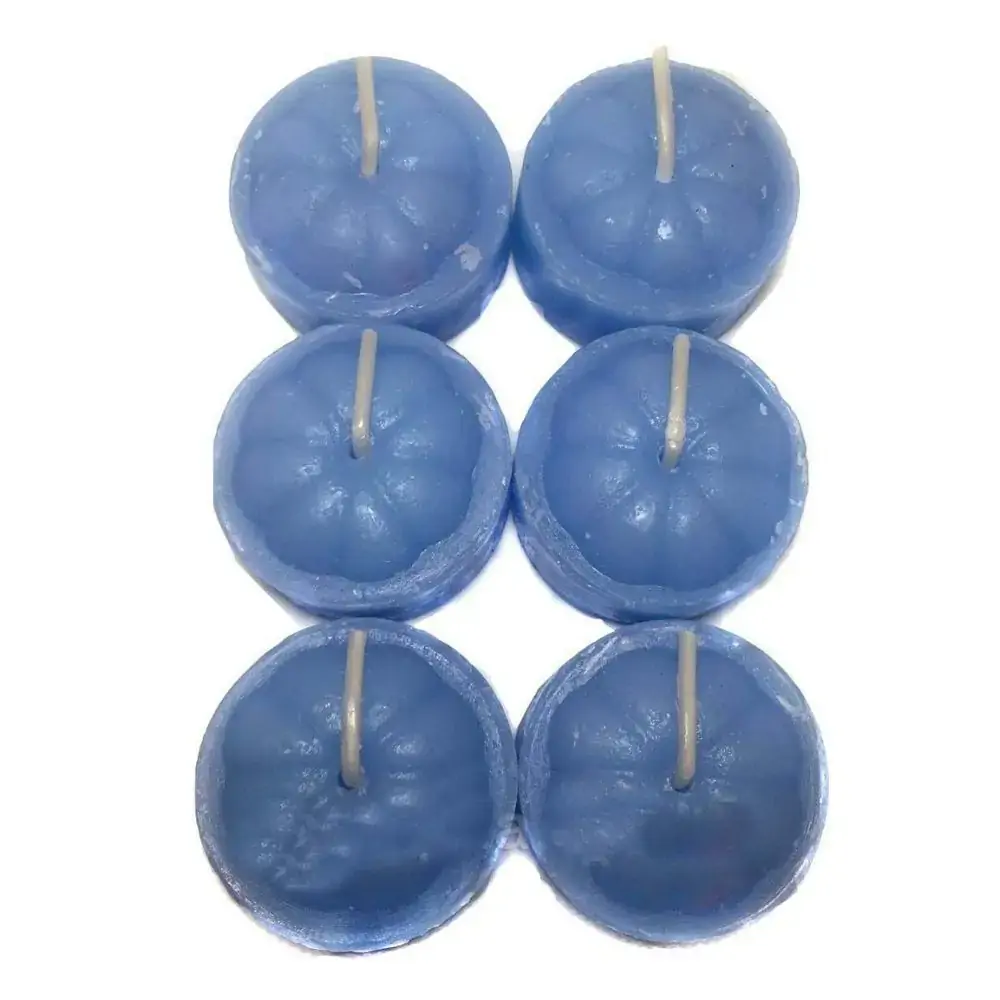 Vela Chama De Ouro Lamparina C/06 Unidades Azul Claro