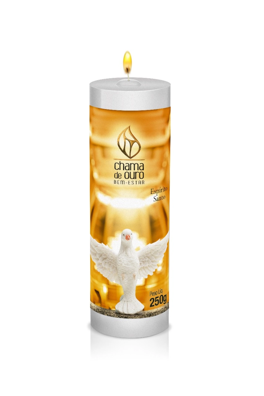 Vela Votiva Espirito Santo 250g 12250espsanto Chama De Ouro