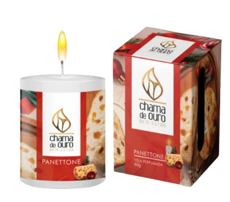 Vela Perfum Chama De Ouro 60g Panettone