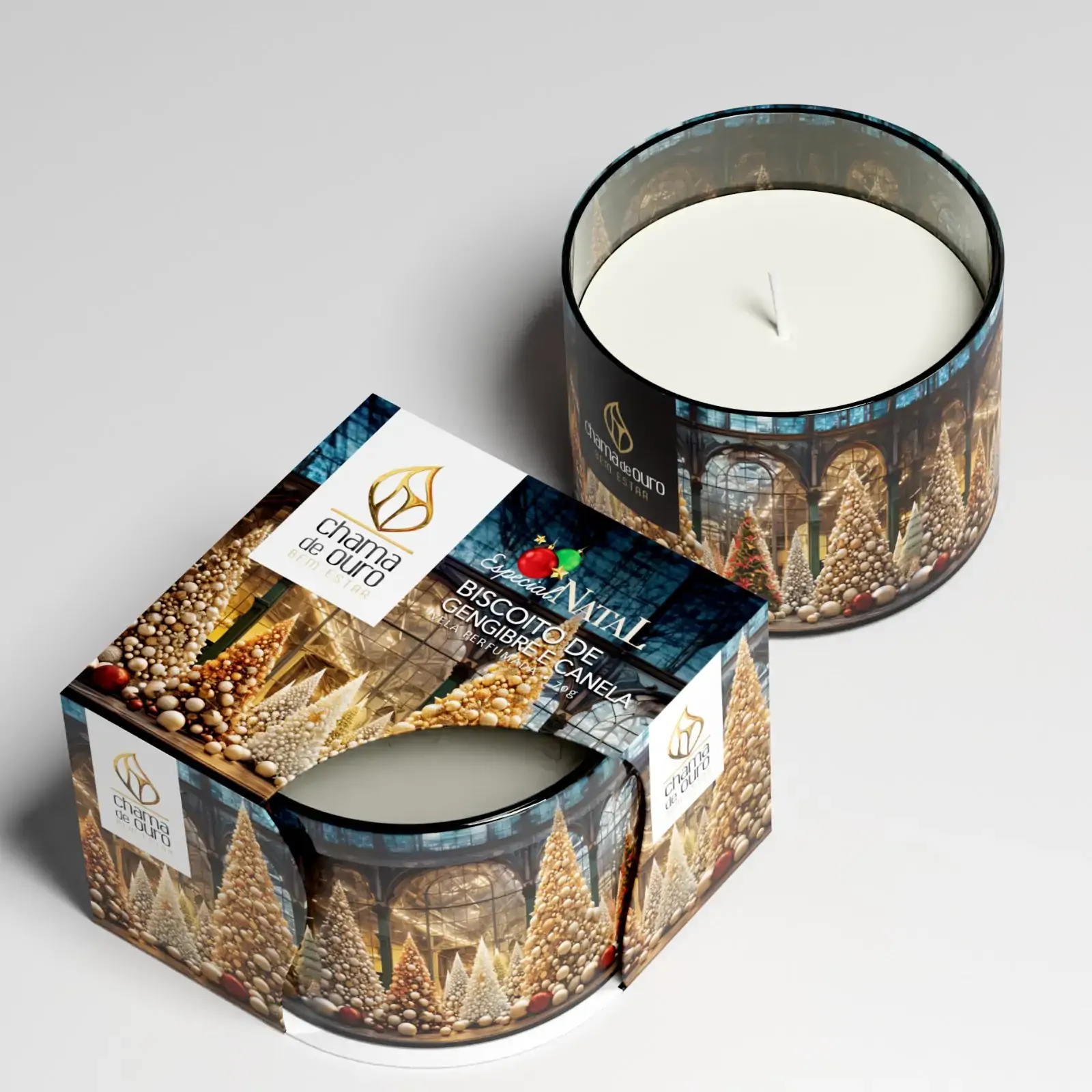 Vela Sleeven Arvote Natal Gengibre Canela Copo 70g 15007010444267 Cham