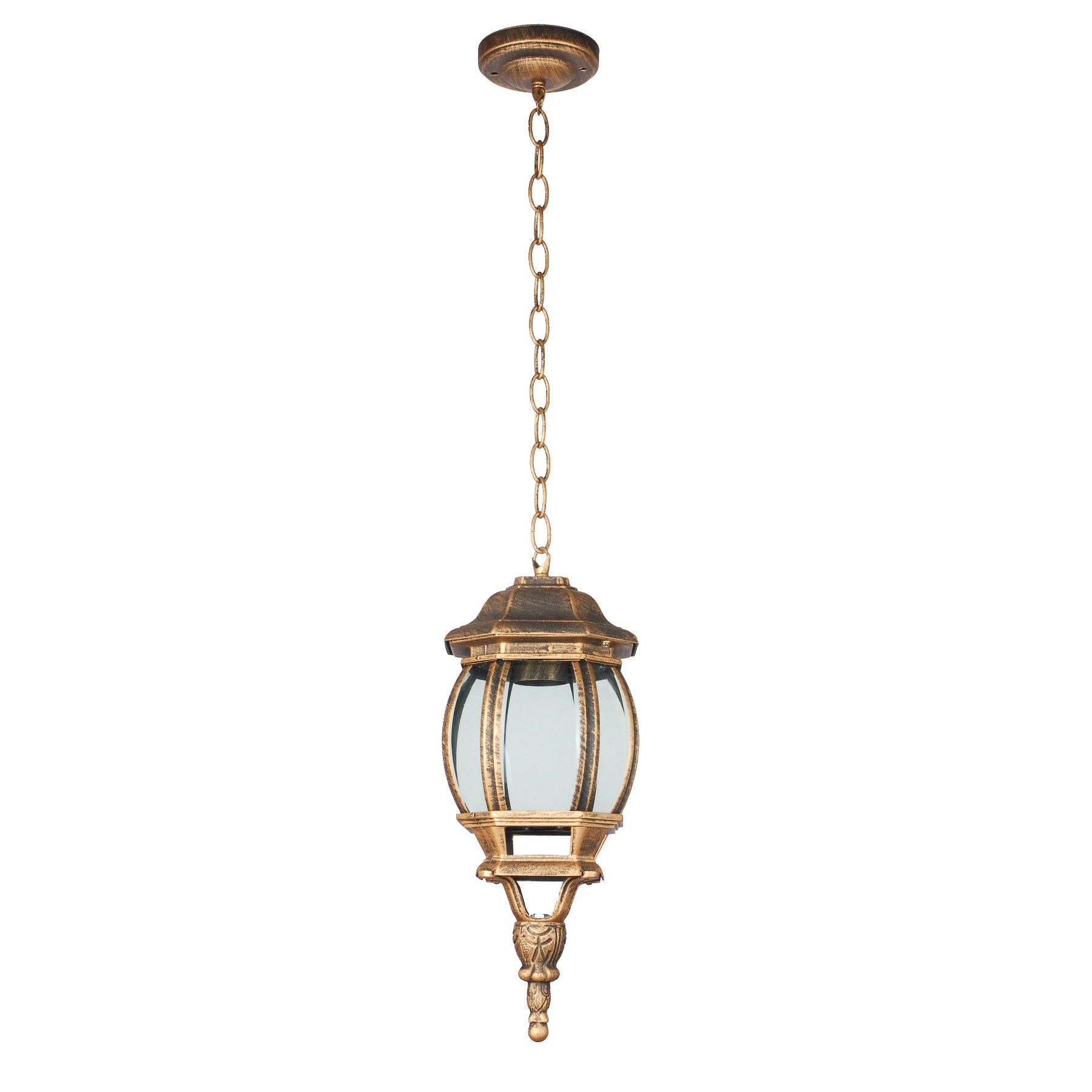 Pendente Externo 1 Lâmpada Metal e Vidro Dourado e Bronze Lille Biancoluce