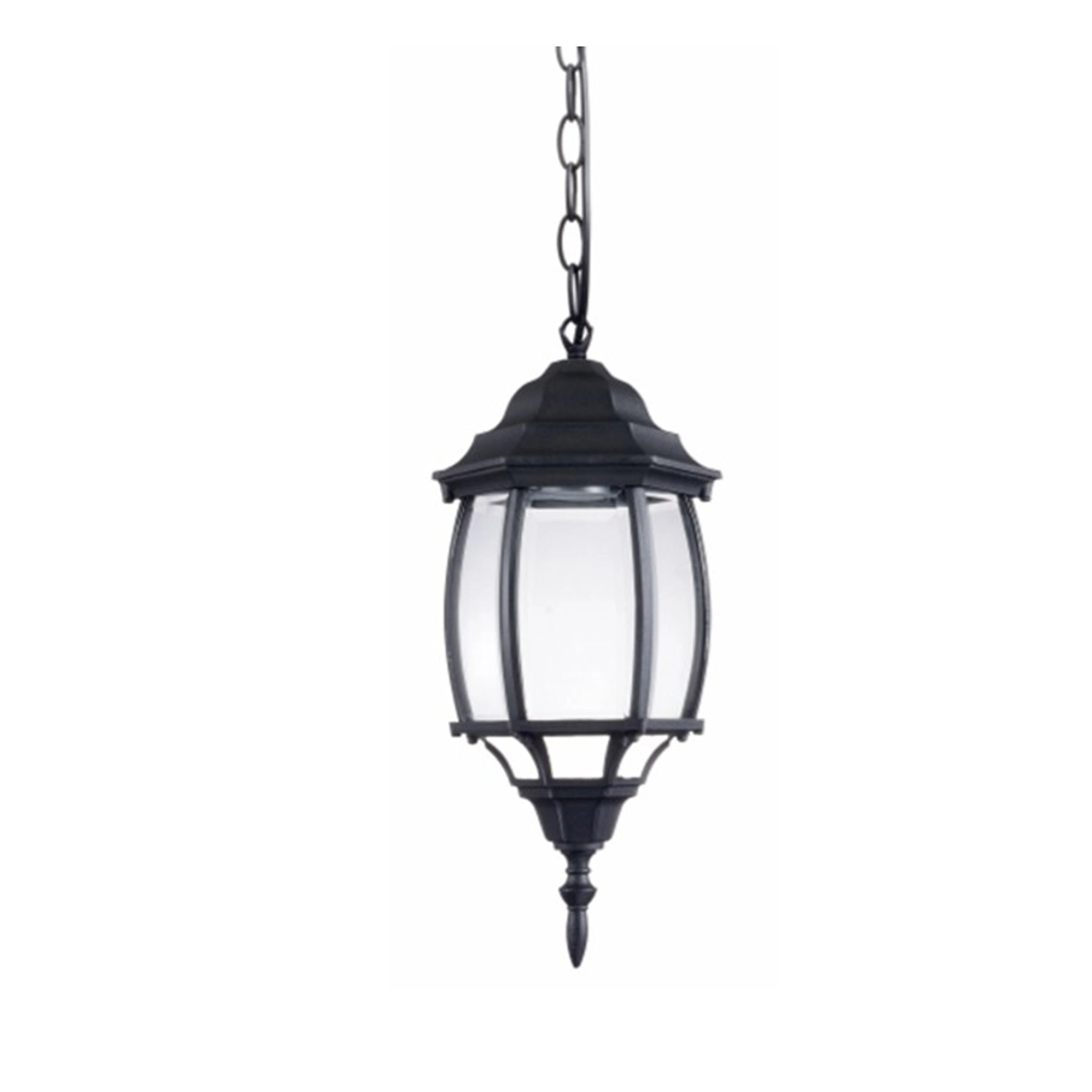Pendente Externo 1 Lâmpada Metal e Vidro Preto Tours Biancoluce