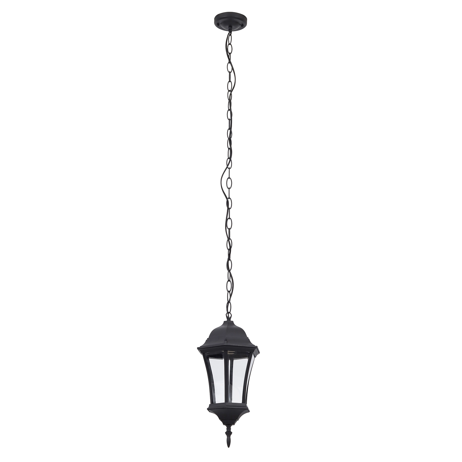 Pendente Externo 1 Lâmpada Metal e Vidro Preto Lyon Biancoluce