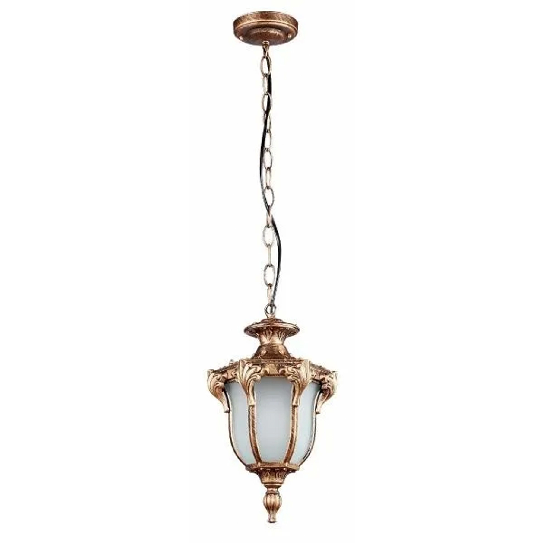 Pendente Externo 1 Lâmpada Metal e Vidro Ouro Velho Cannes Biancoluce