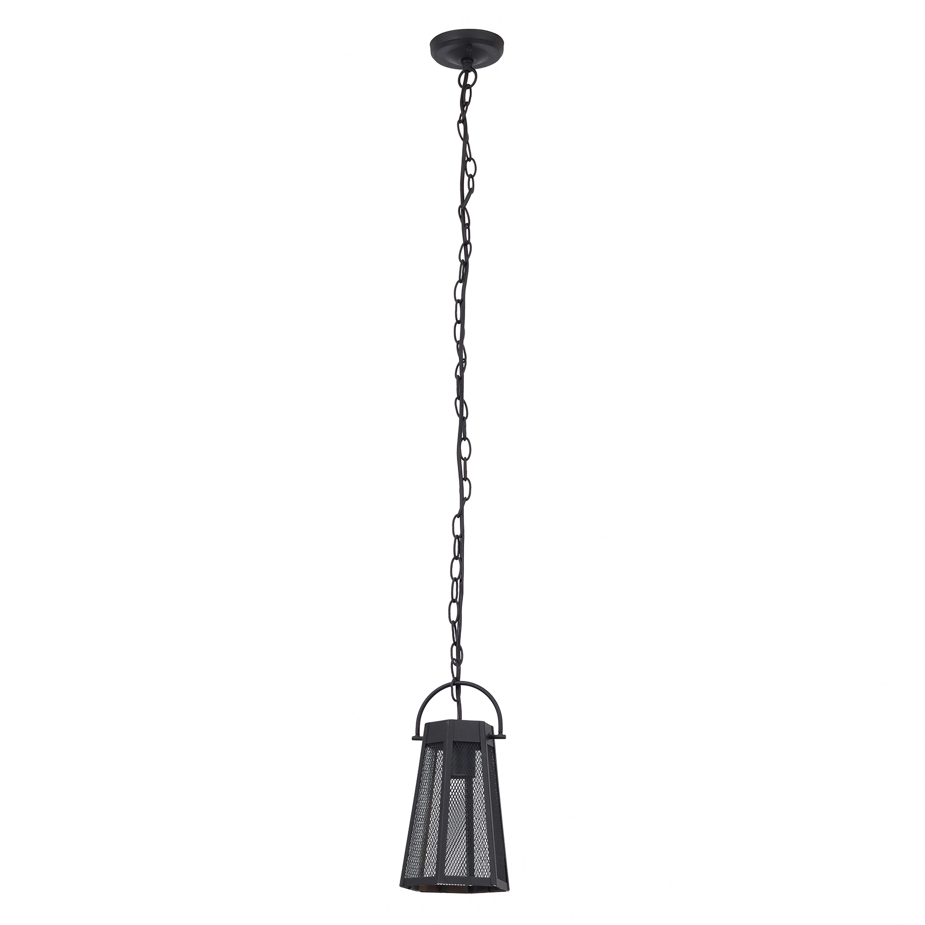 Pendente Externo Sextavado 1 Lâmpada Metal e Vidro Preto London Biancoluce