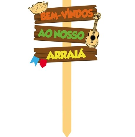 Placa Mdf Jardim Bem Vindo Ao Nosso Arraia Fj0010