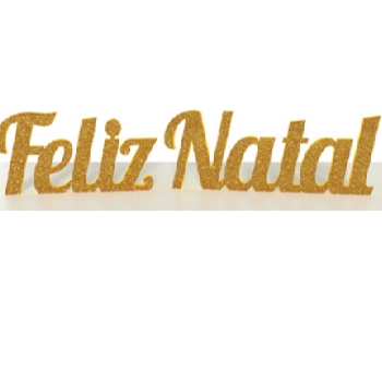 Enfeite Mesa Grintoy Feliz Natal Dourado