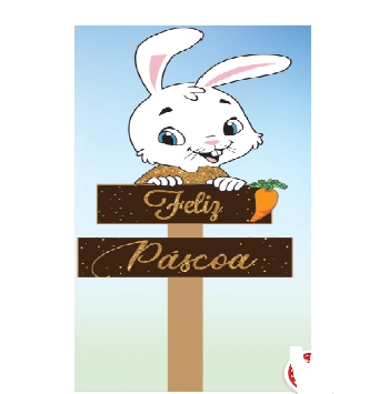 Placa Jardim Feliz Pascoa Mdf Grintoy