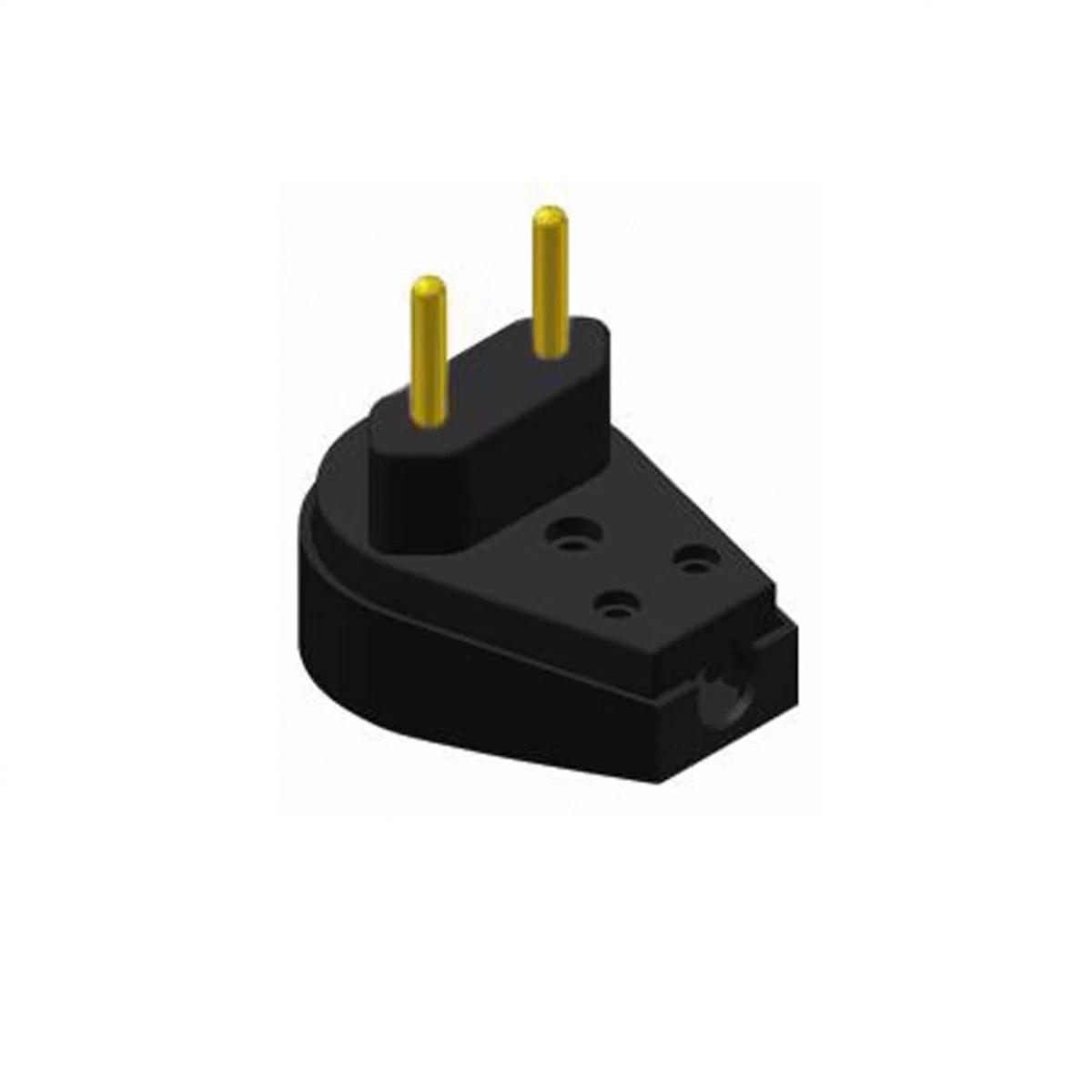 Kit 3 Plugue Elétrico Prensa Macho 10a 2 Polos Preto - Ilumi