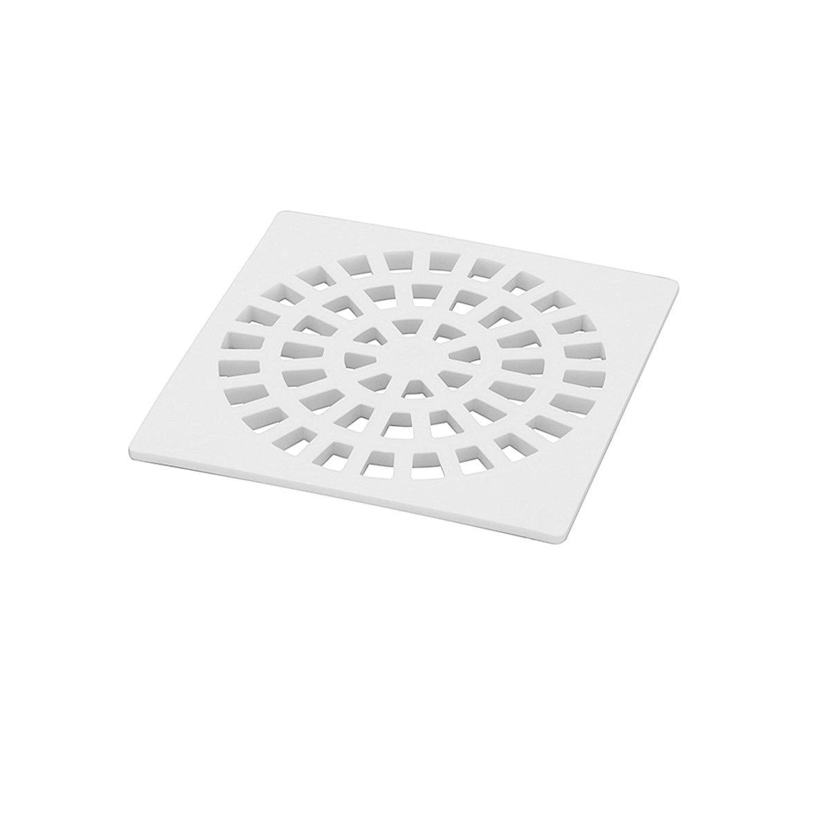 Kit 6 Grelha Quadrada Branca 100mm Caixa Sifonada - Krona