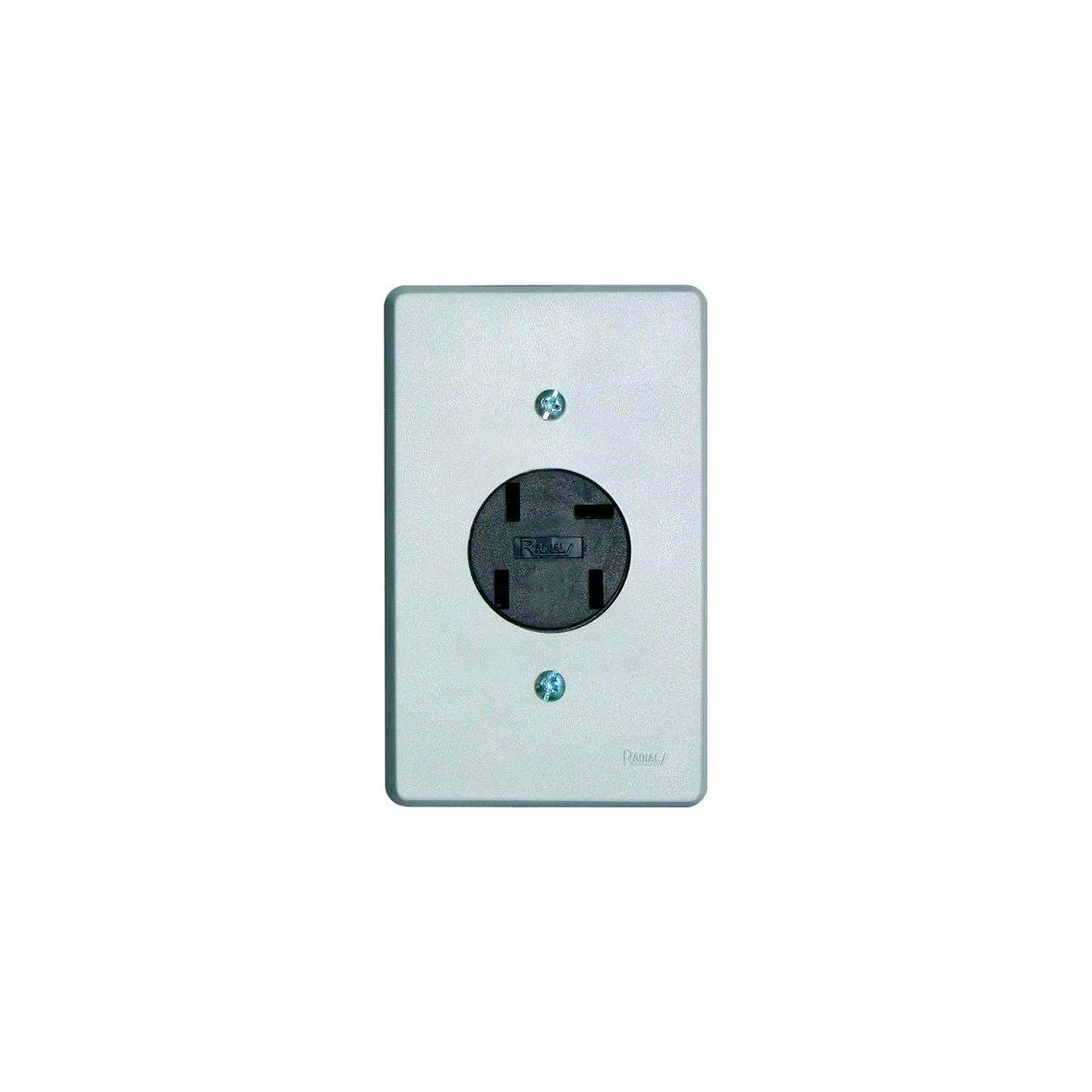 Kit 5 Tomada Para Telefone Padrão C/ Módulo E Placa Cinza