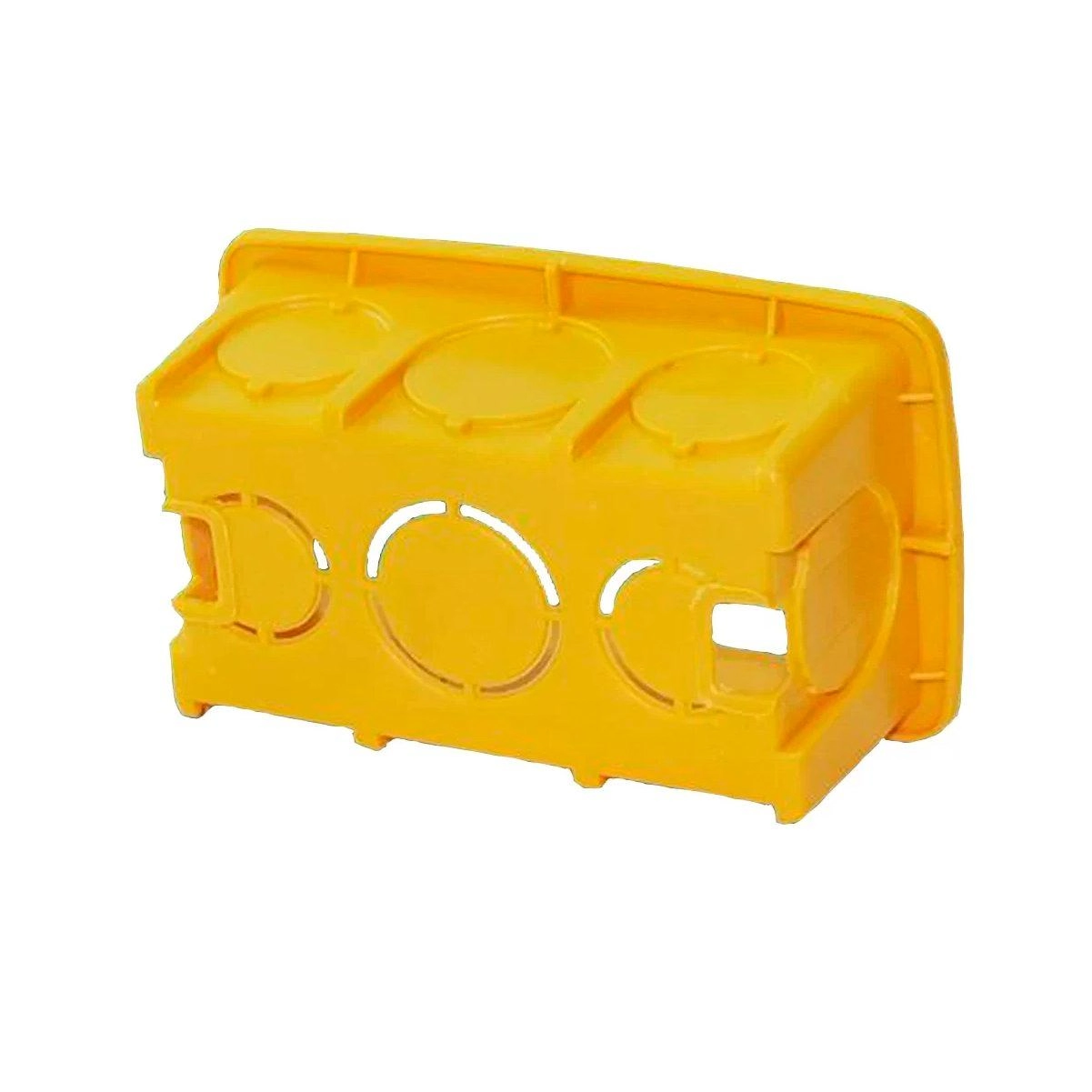 Kit 10 Caixa Luz Plástica Retangular Amarela 4x2 Reforçada