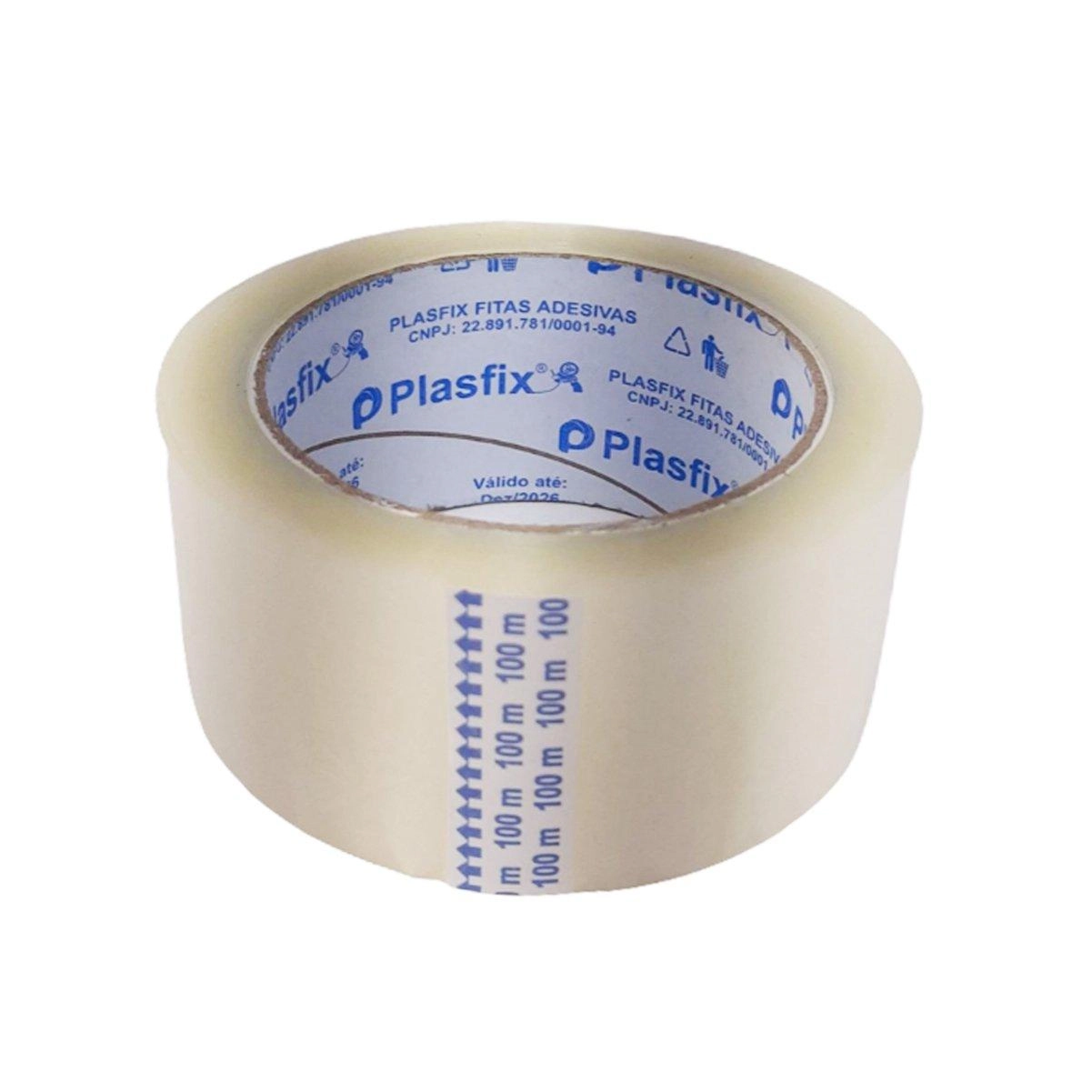Fita Adesiva Acrílica Transparente 48mm X 100m - Plasfix