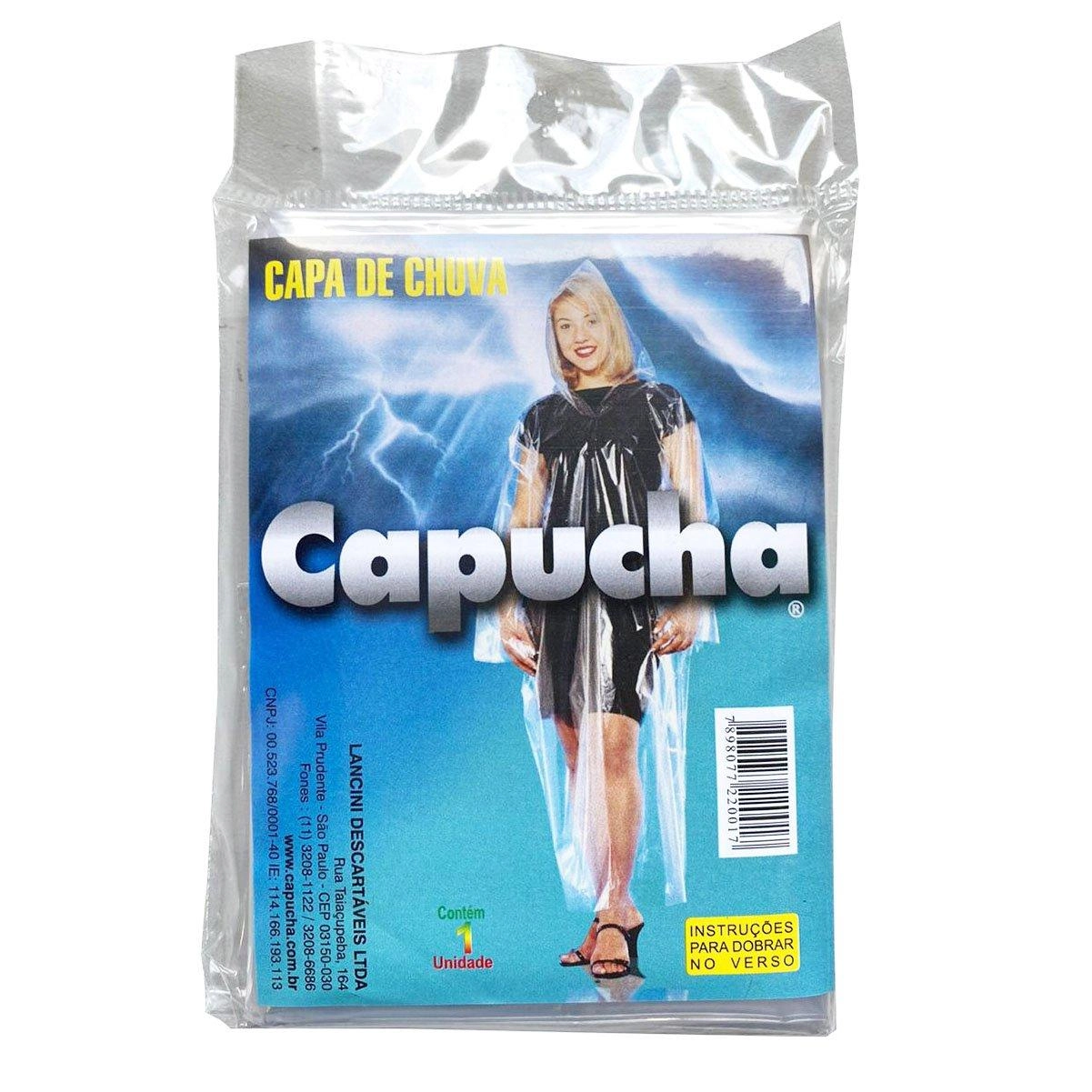 Kit 10 Capa De Chuva Plástica Descartável Com Capuz E Mangas