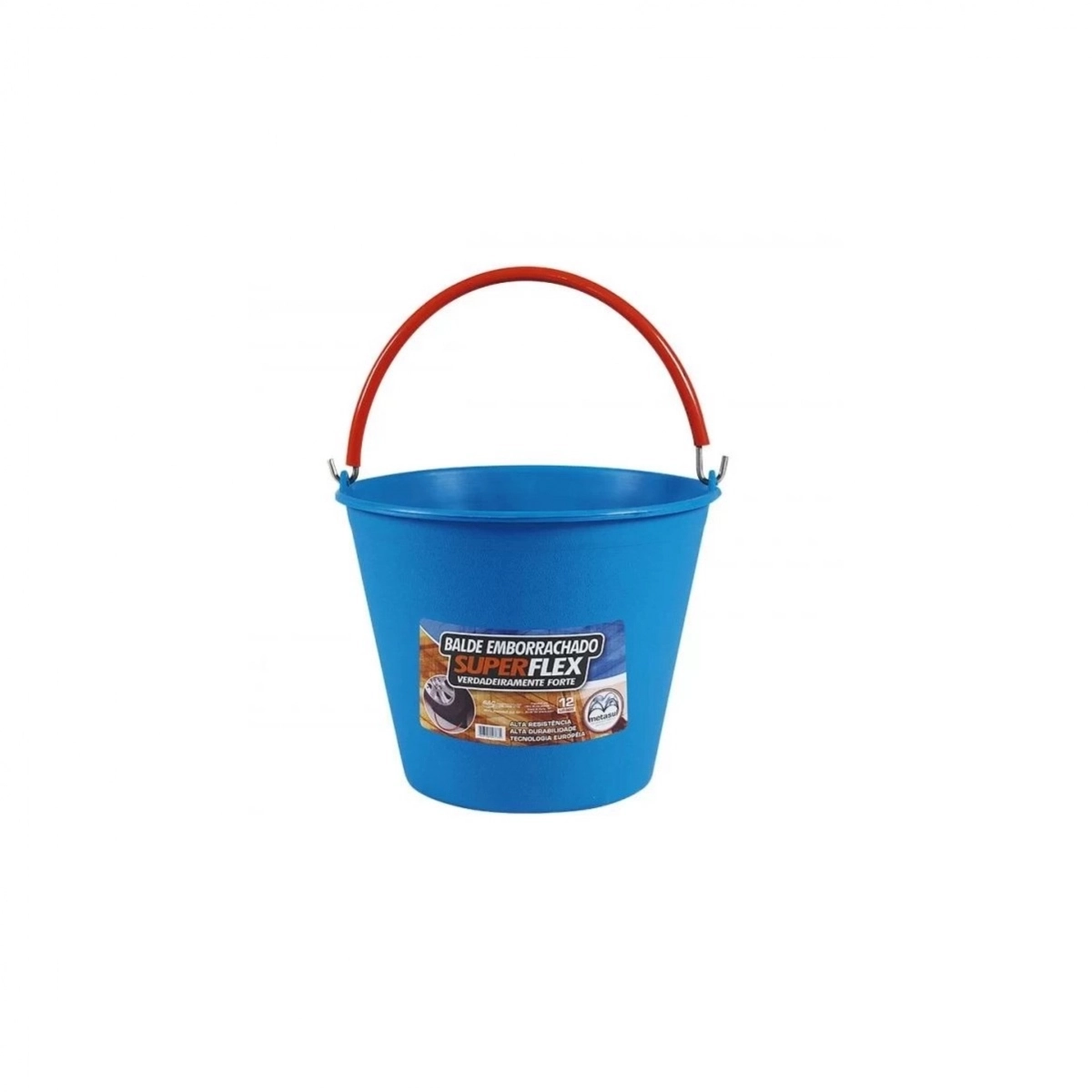 Kit 2 Balde Emborrachado Azul Superflex 12 Litros - Metasul