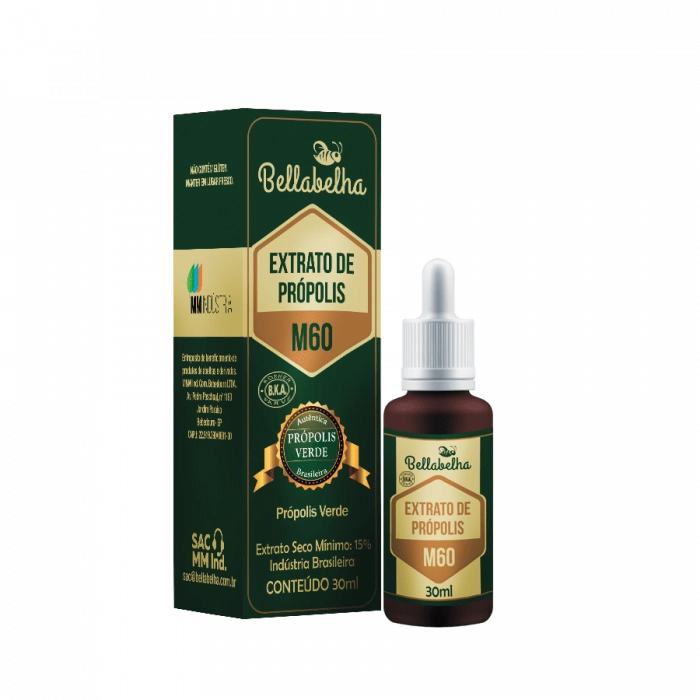 M60-Extrato de Própolis Verde 30ml Gotas Bellabelha