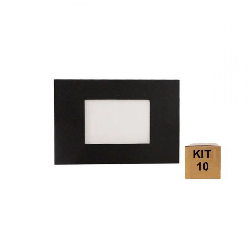 Kit 10 Balizador De Embutir Escada Parede 4x2 Preto Bivolt