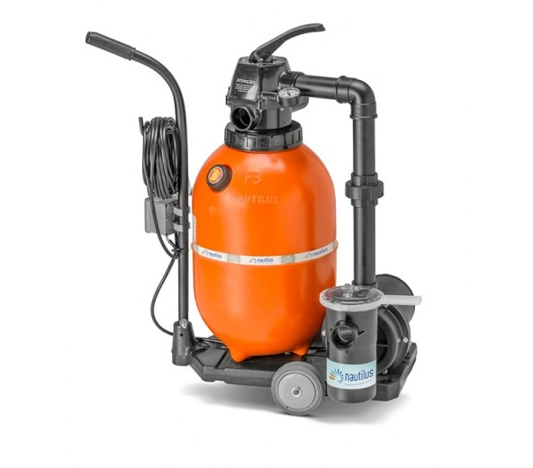 Filtro Bomba 1/4cv Portátil Piscinas 19 Mil Litros Carrinho Nautilus