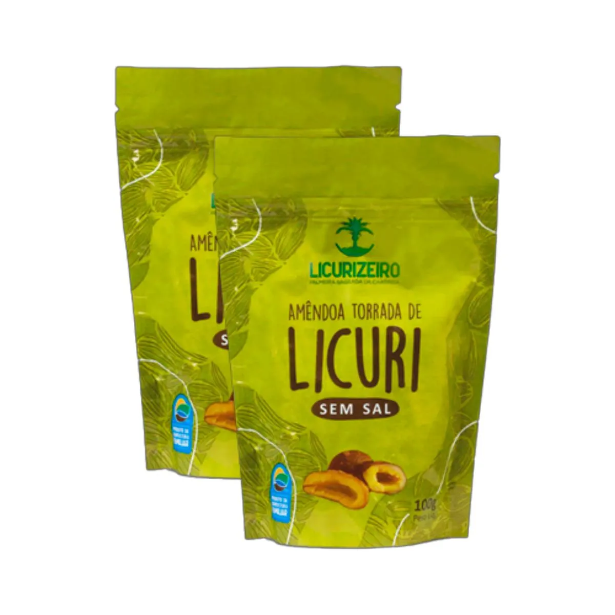 Kit 2X: Amêndoa de Licuri Torrada Sem Sal Licurizeiro 100g