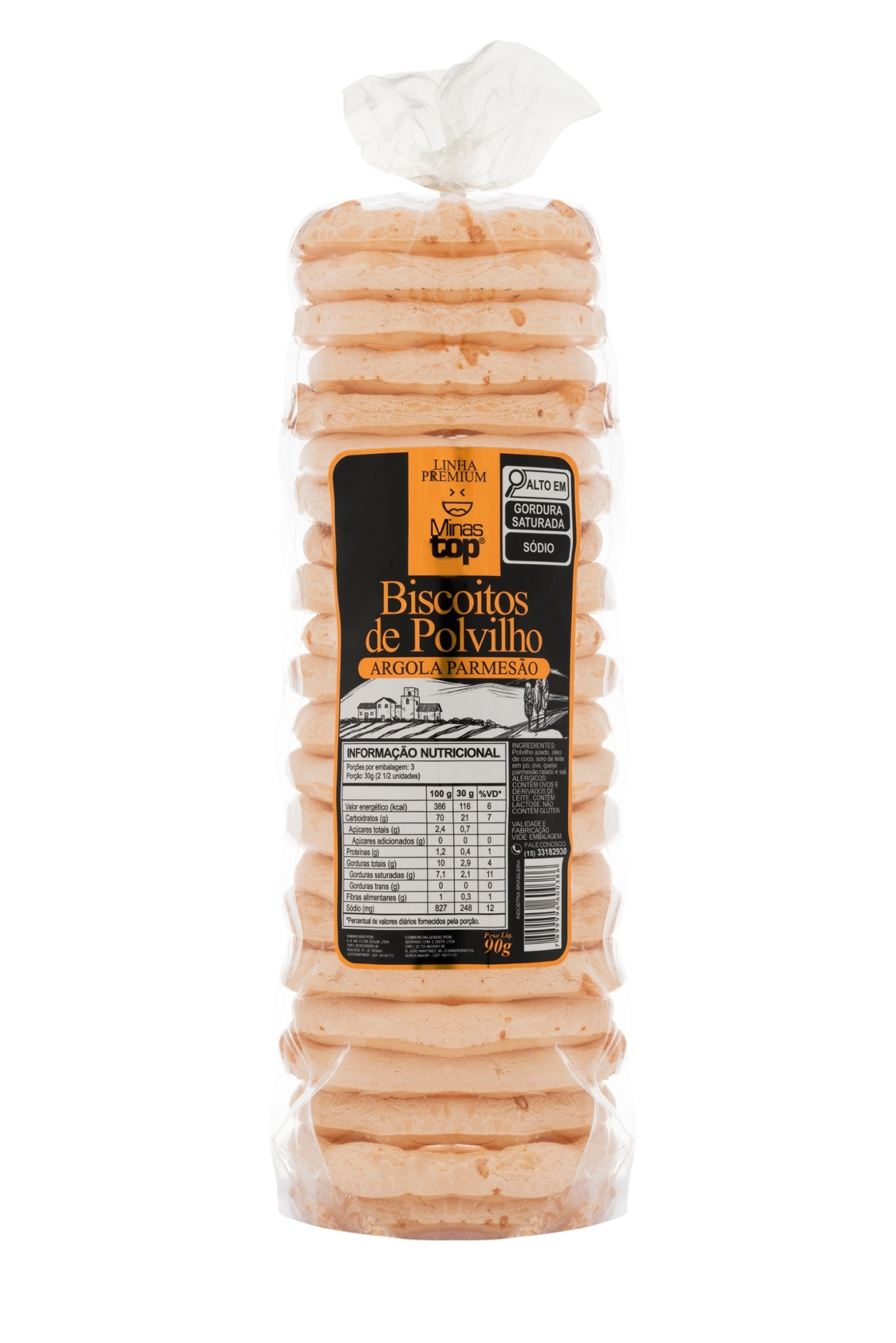 Biscoito Polvilho Minastop 90g Argola Parmesao