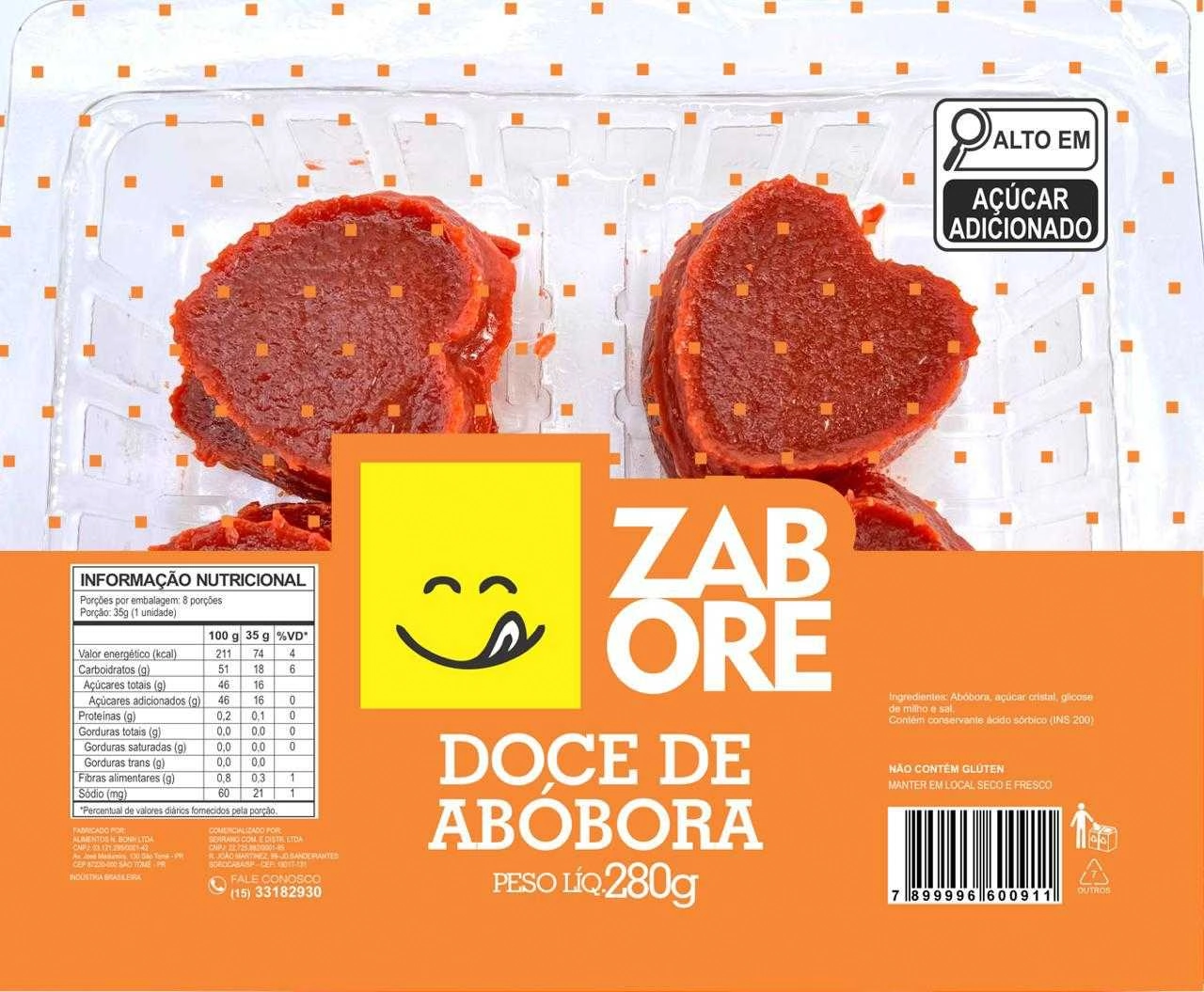 Doce Abobora Zabore 280g