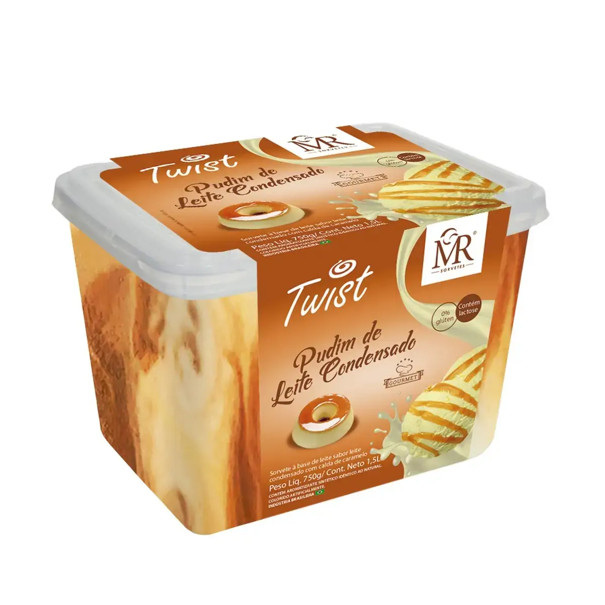 Sorvete Twist 1,5l Pudim De Leite Cond