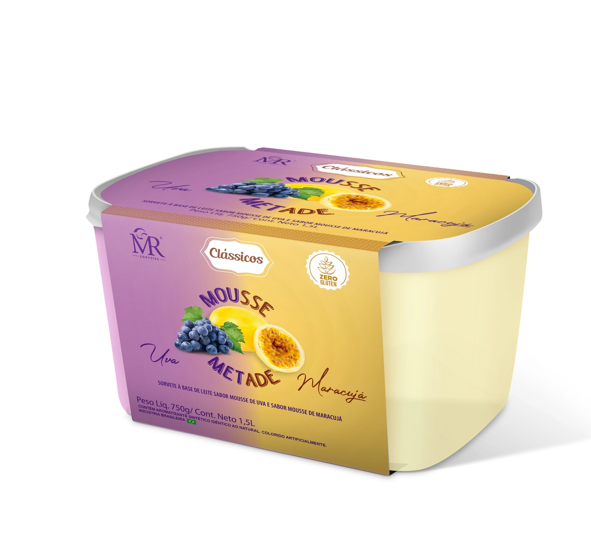 Sorvete Mr Classicos Mouse Uva Maracuja Pt 1,5l