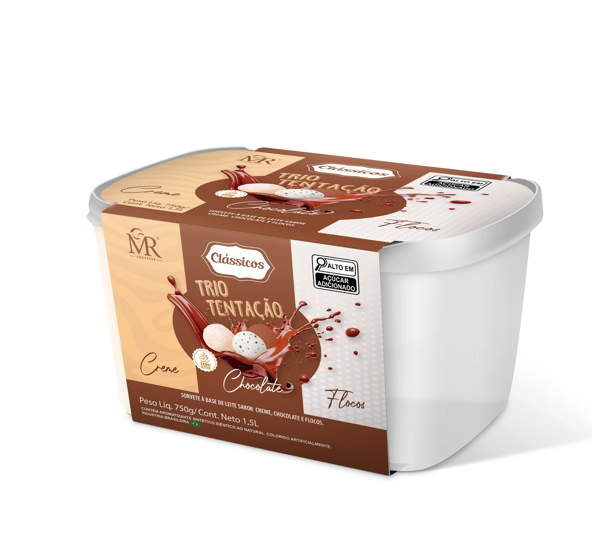 Sorvete Mr Classicos Trio Tentacoes Pt 1,5l