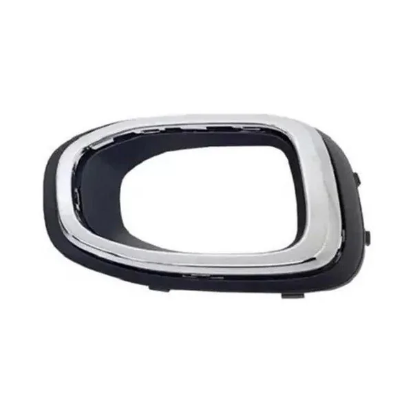 Grade do Para-choque Dianteiro VOLKSWAGEN T CROSS Lado Direito Preto com Aro Cromado - G COMPONENTES GG442
