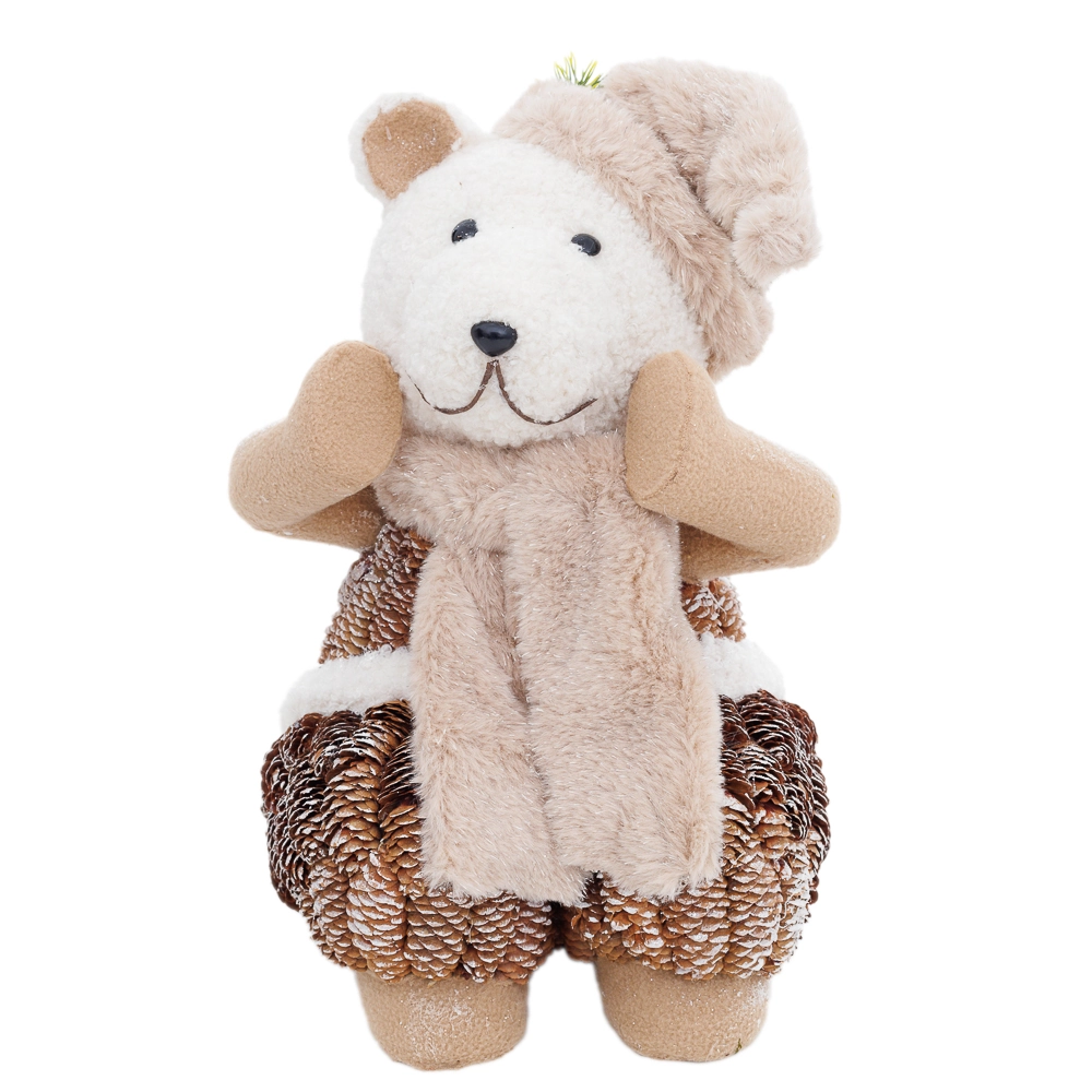 Urso Com Cachecol Sentado 24x28x24cm 34963 Bela Flor