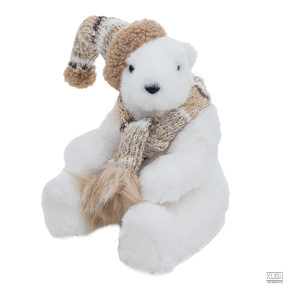 Enfeite Urso Sentado De Toca 22x19x17cm 34619 Bela Flor