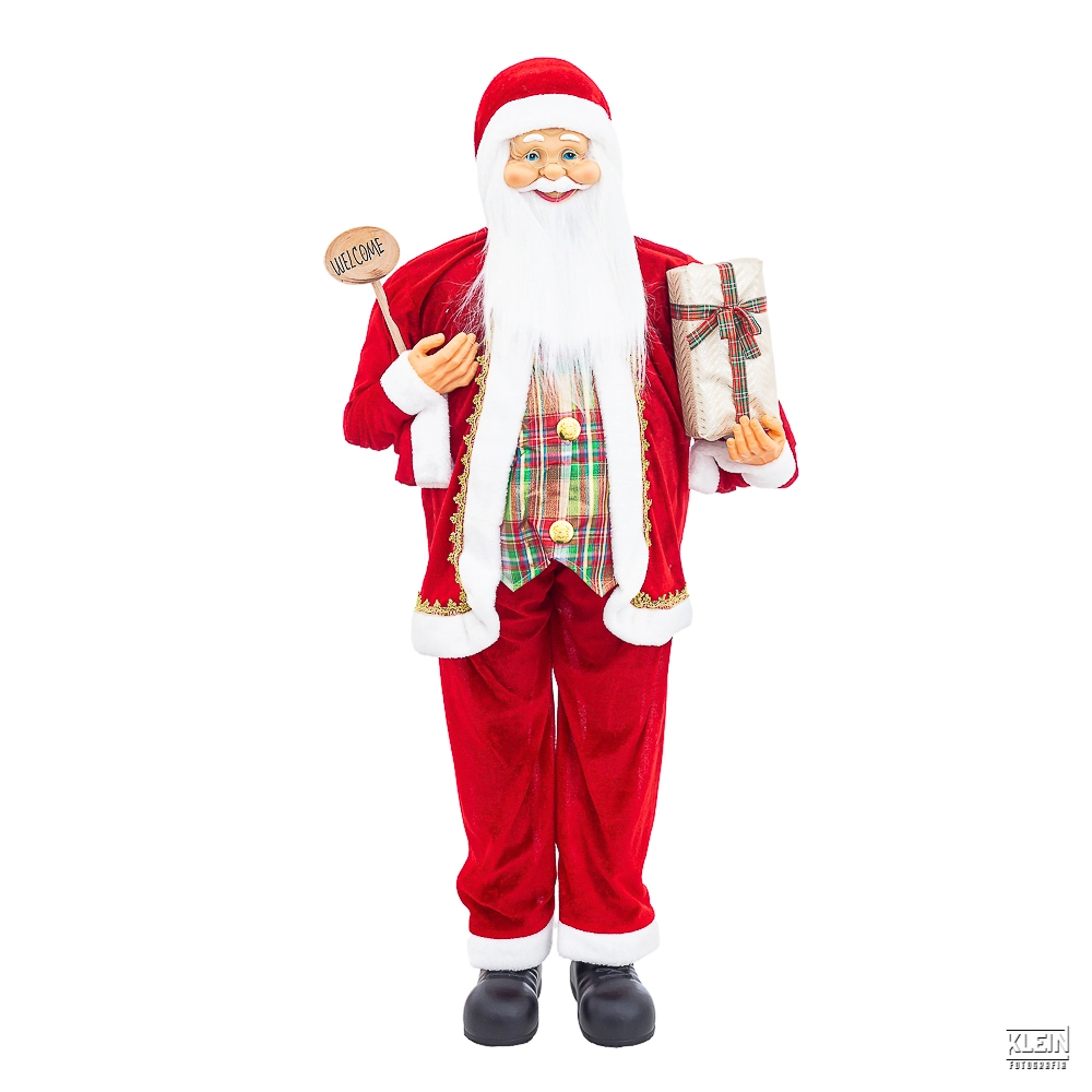 Papai Noel Em Pe Welcome 42x28x110cm Xm23 Au001 Bela Flor