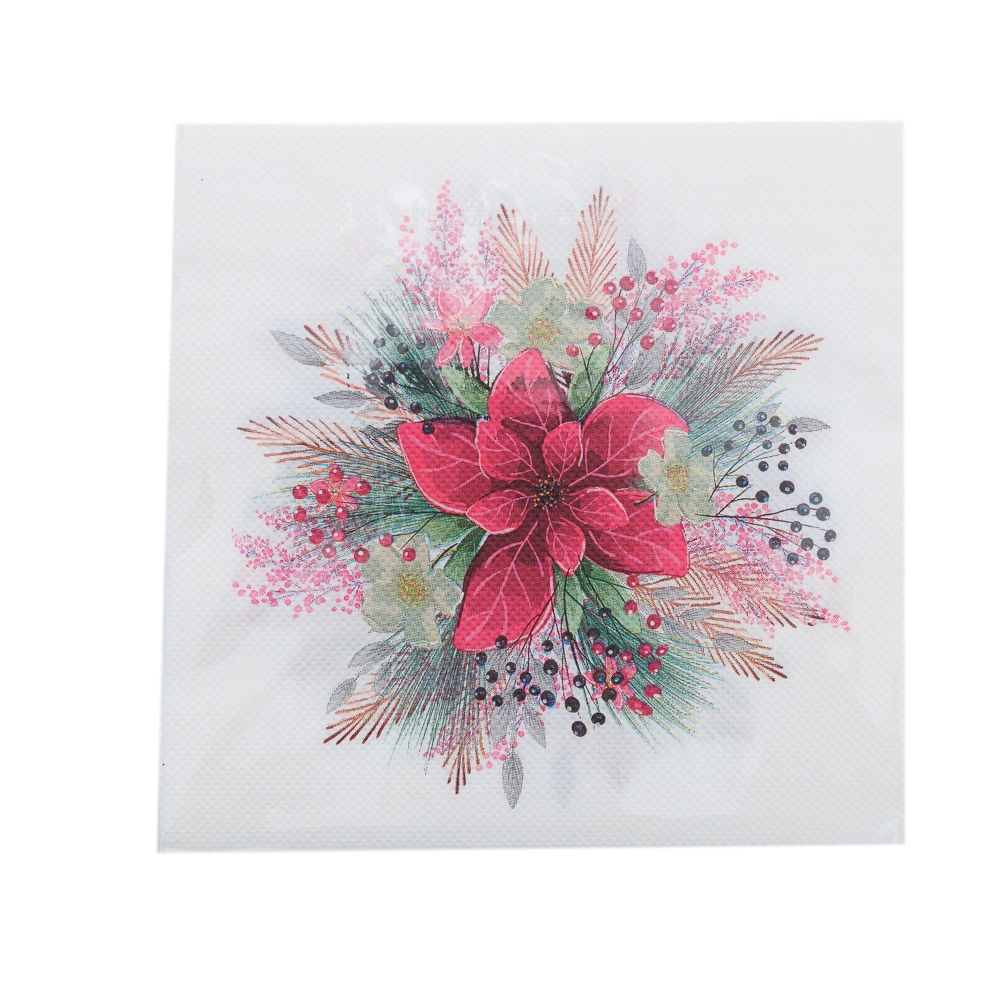 Guardanapo Natal Folha Dupla Floral 16.5cm 12un 36285a Bela Flor