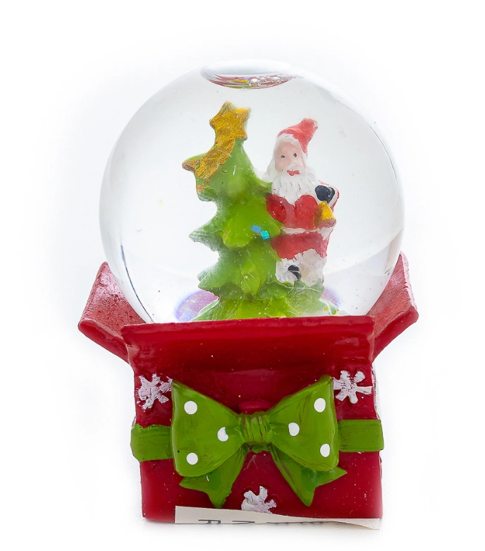 Enfeite Globo Papai Noel Presente 4.5x6cm 32539 Bela Flor