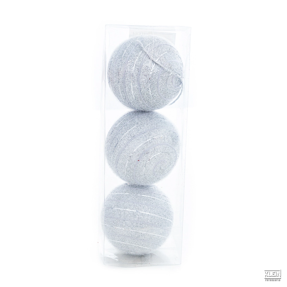 Bola Natalina E Glitter Com 3pcs 8cm 31533 Bela Flor