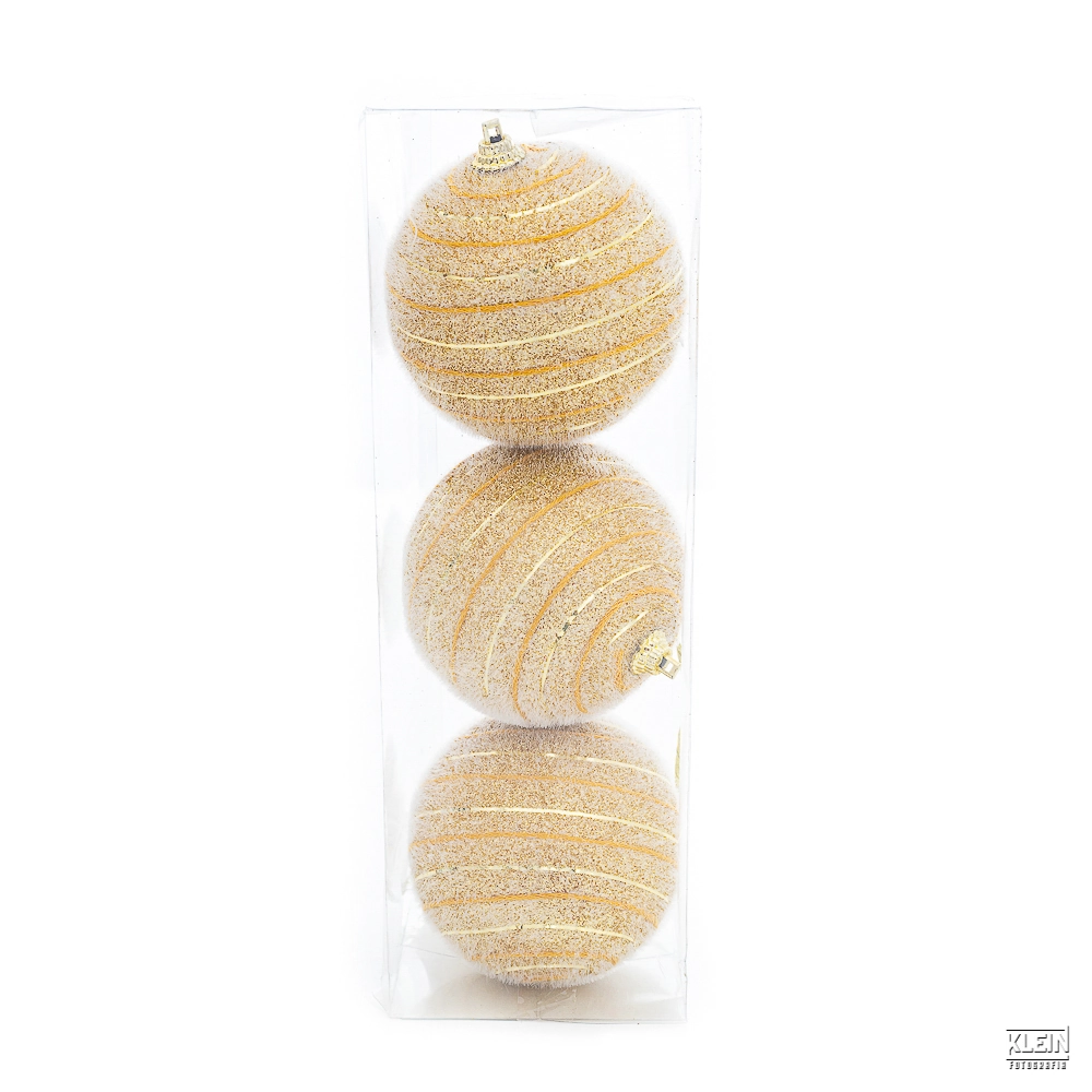 Bola Natalina E Glitter Com 3pcs 8cm 31534 Bela Flor