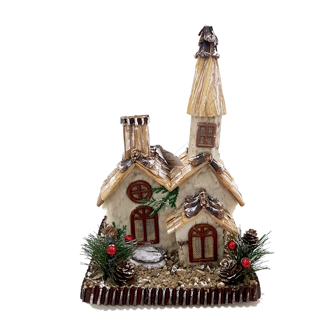 Casinha Rustica Com Chamine 30x20cm Ta234090c Bela Flor