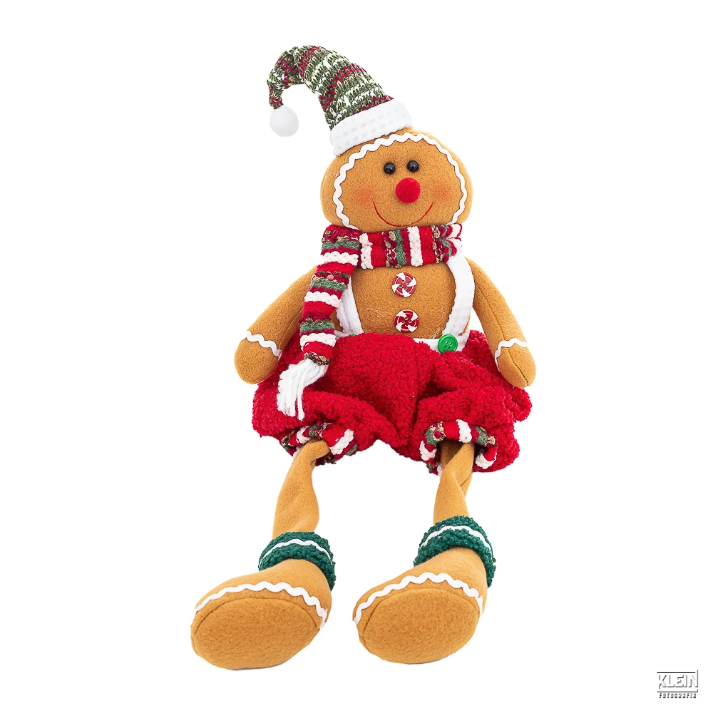 Enfeite Pelucia Natal Boneco Biscoito Gorro 64x20cm 35194 Bela Flor