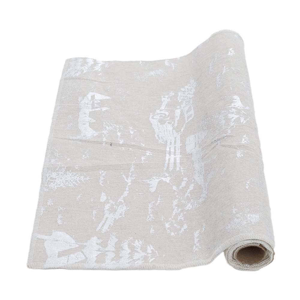 Caminho Mesa Rena Arvore Branco 35x180cm 35478 Bela Flor