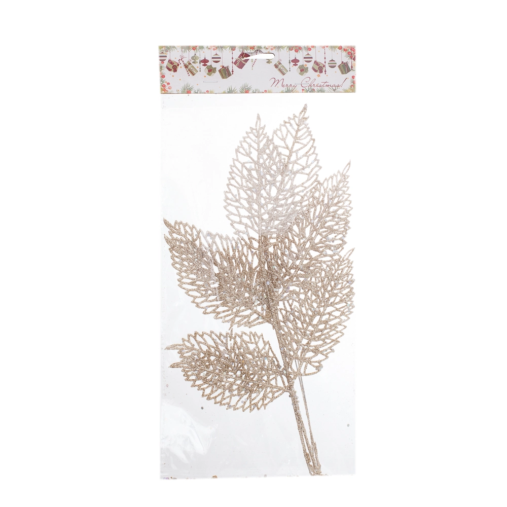 Enfeite Pendurar Folha Glitter 2un 17x25cm 30833w Bela Flor