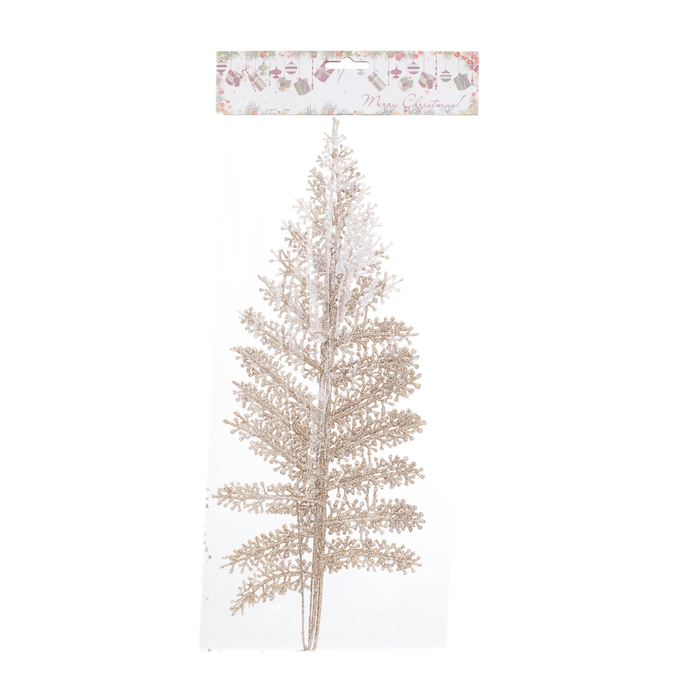 Enfeite Pendurar Folha Glitter 2un 30cm 30849w Bela Flor