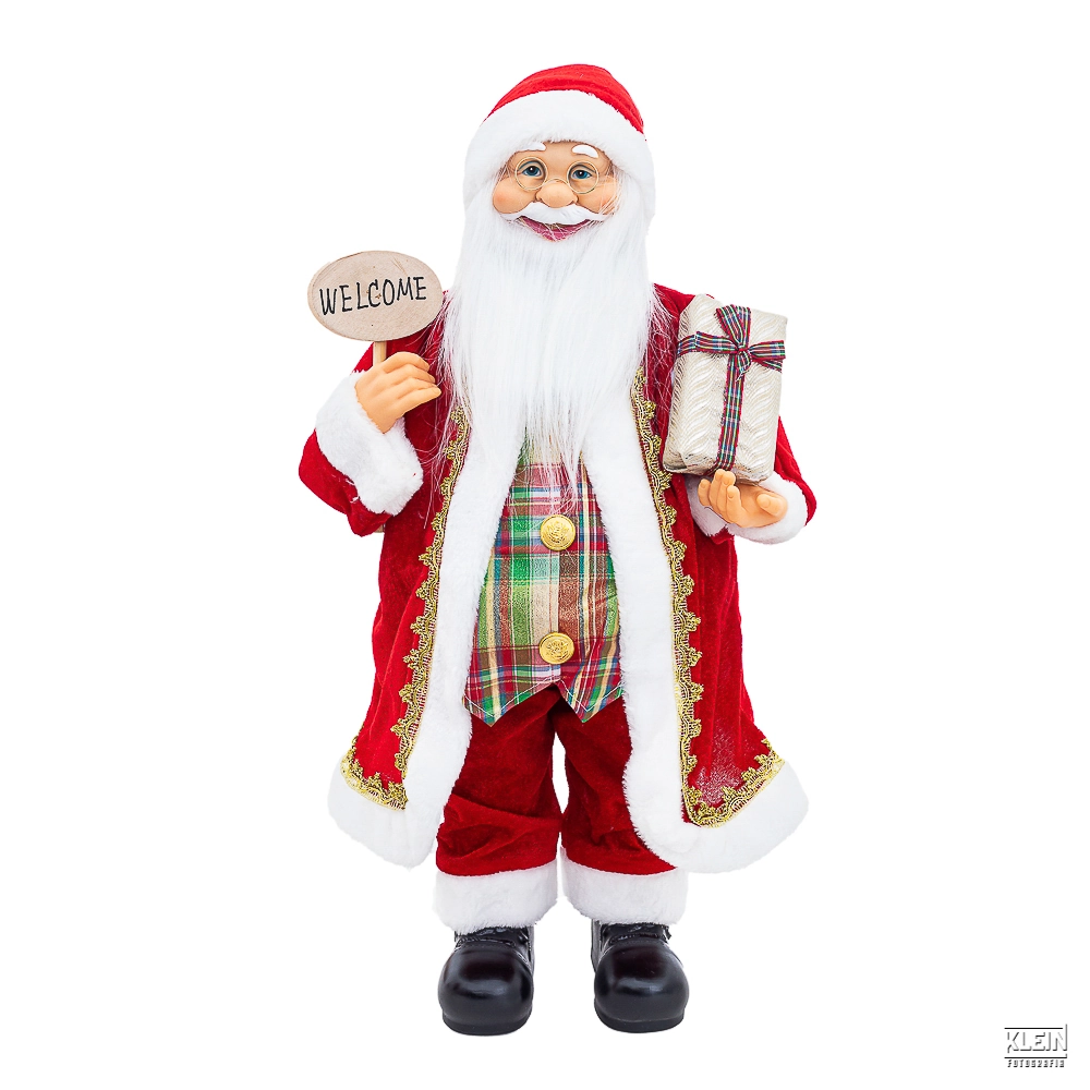 Papai Noel Em Pe Welcome 30x18x60cm Xm23 Au003 Bela Flor