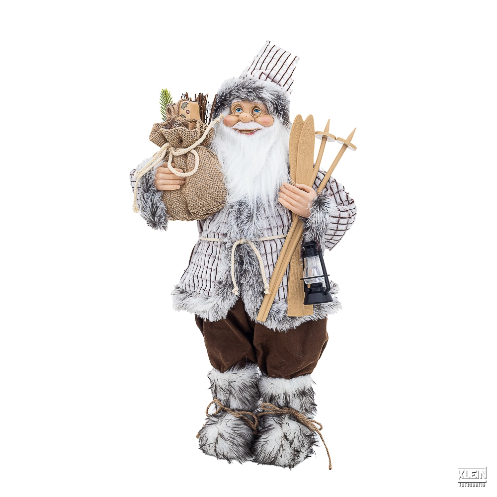 Papai Noel Em Pe Com Ski 30x18x60cm Xm616 K015 03 Bela Flor