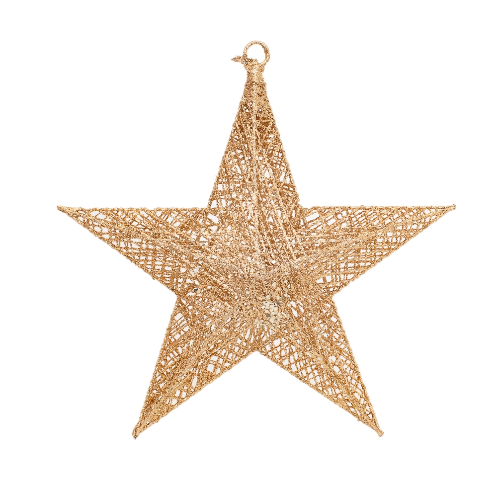 Enfeite Pendurar Arvore Natal Estrela Champanhe 30cm 35265ch Bela Flor